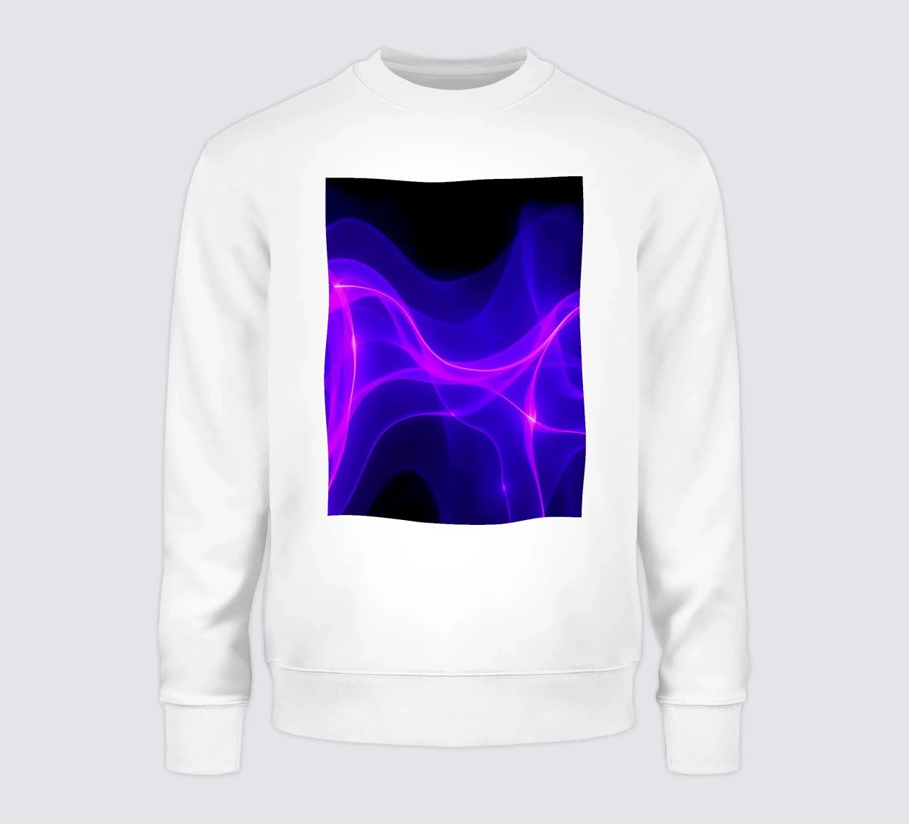 purple light waves create a mesmerizing abstract design sweatshirt by DesignDoodle