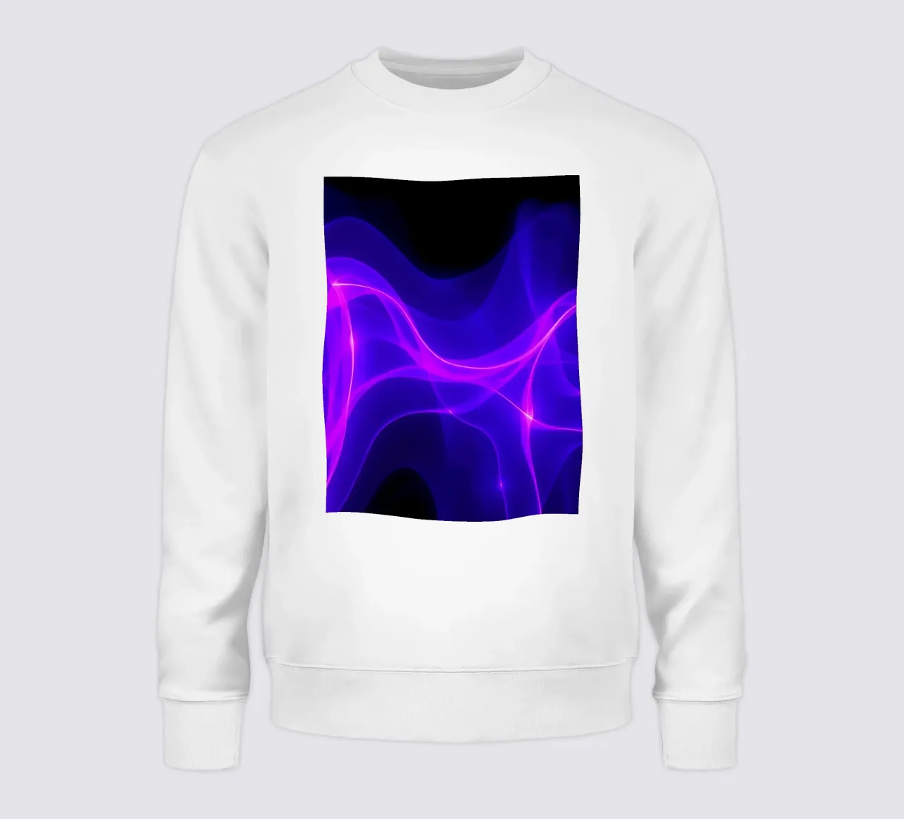 purple light waves create a mesmerizing abstract design sweatshirt by DesignDoodle