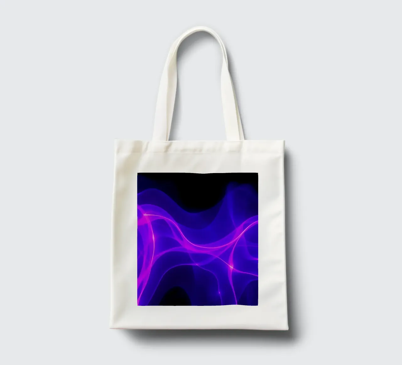 purple light waves create a mesmerizing abstract design tote bag by DesignDoodle