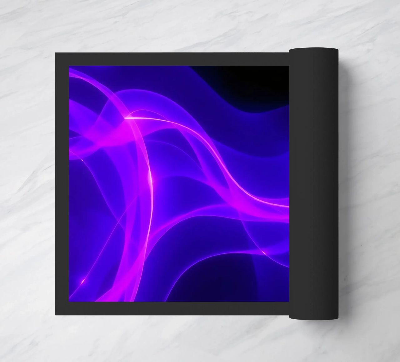 purple light waves create a mesmerizing abstract design doormat by DesignDoodle