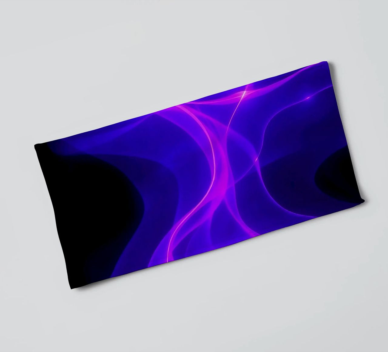 purple light waves create a mesmerizing abstract design towel by DesignDoodle