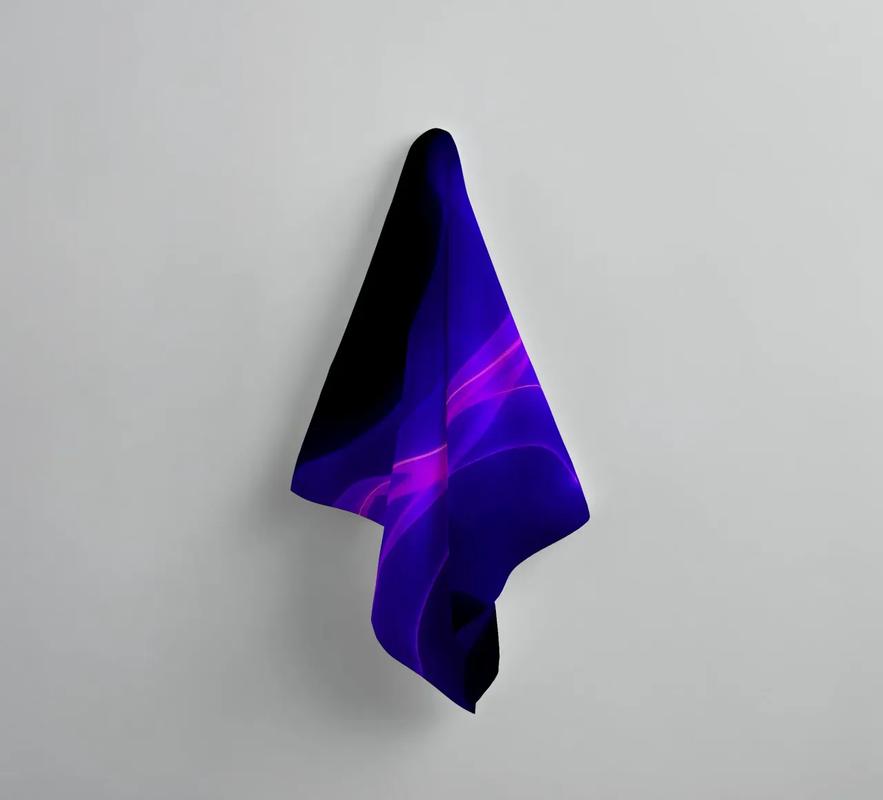 purple light waves create a mesmerizing abstract design towel by DesignDoodle