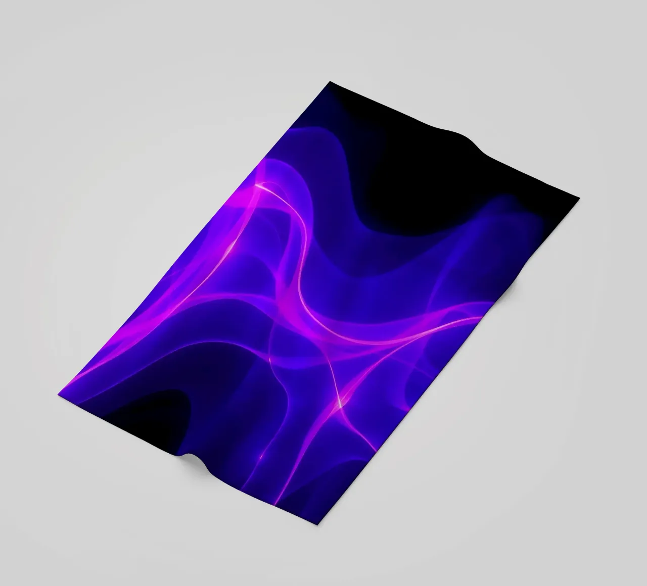 purple light waves create a mesmerizing abstract design beach towel by DesignDoodle