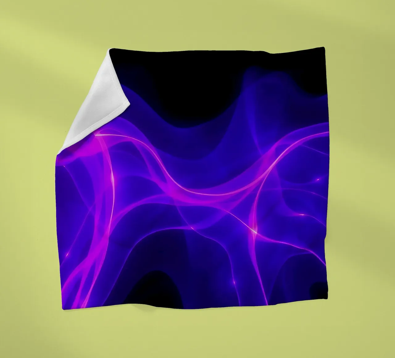 des ondes lumineuses violettes créent un motif abstrait hypnotique plaid polaire de DesignDoodle