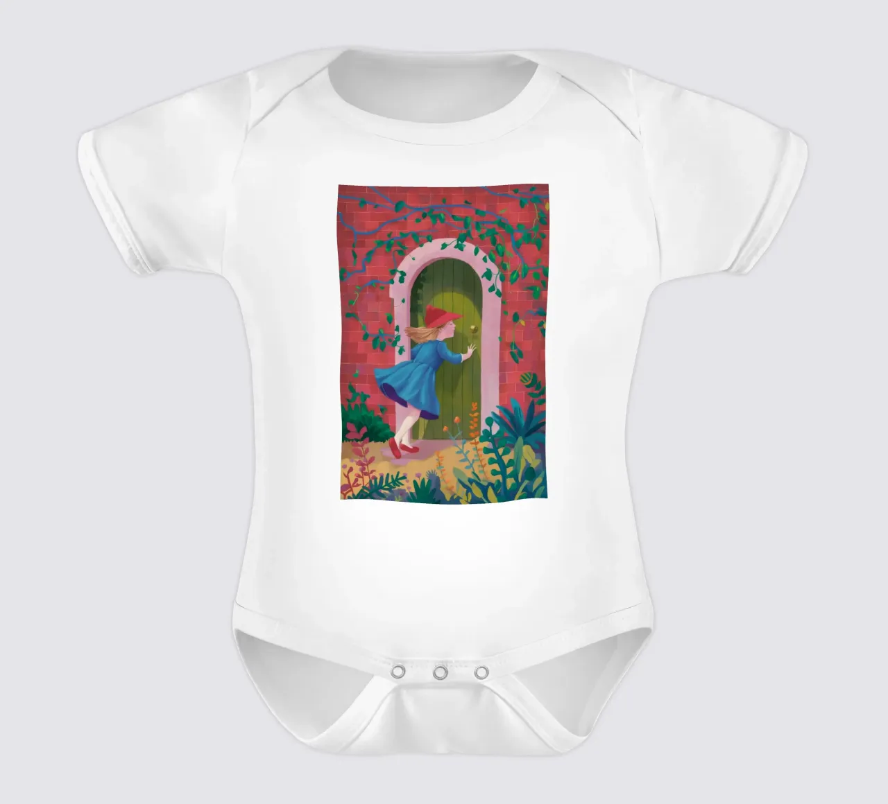 Geheime Gartenpassage Kurzarm Babybody von Ivory Frame