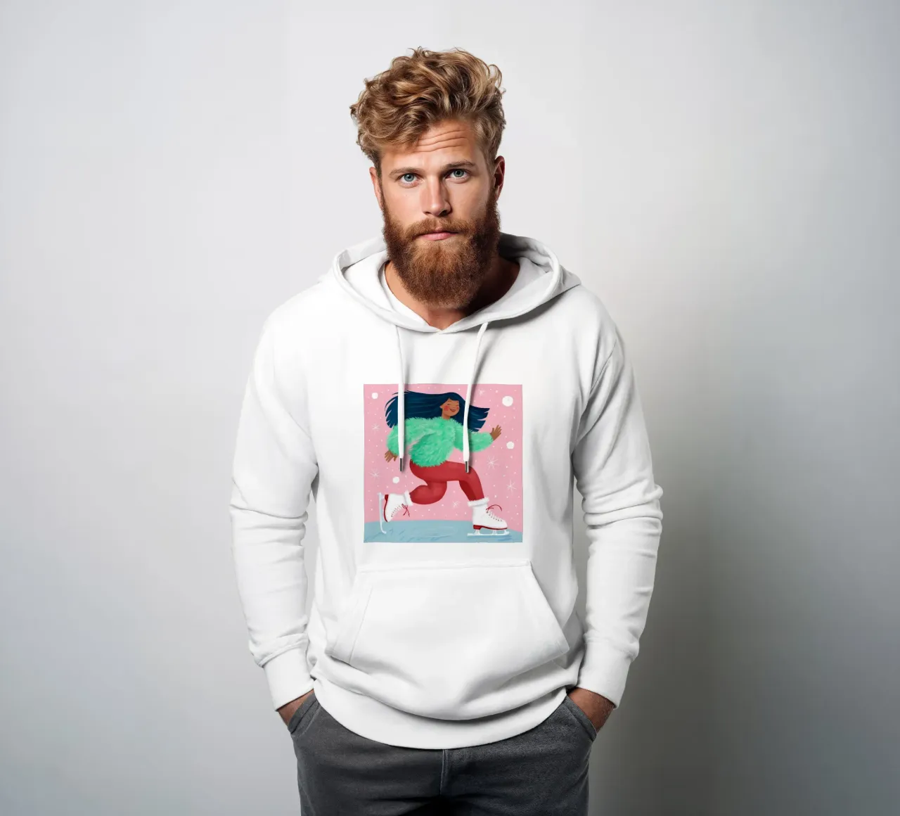 Scivolare con gioia in inverno felpa con cappuccio da Ivory Frame