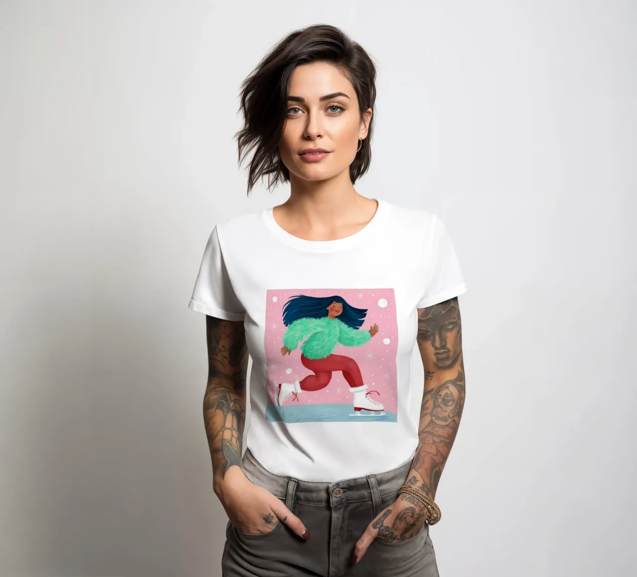 Scivolare con gioia in inverno t-shirt da donna da Ivory Frame