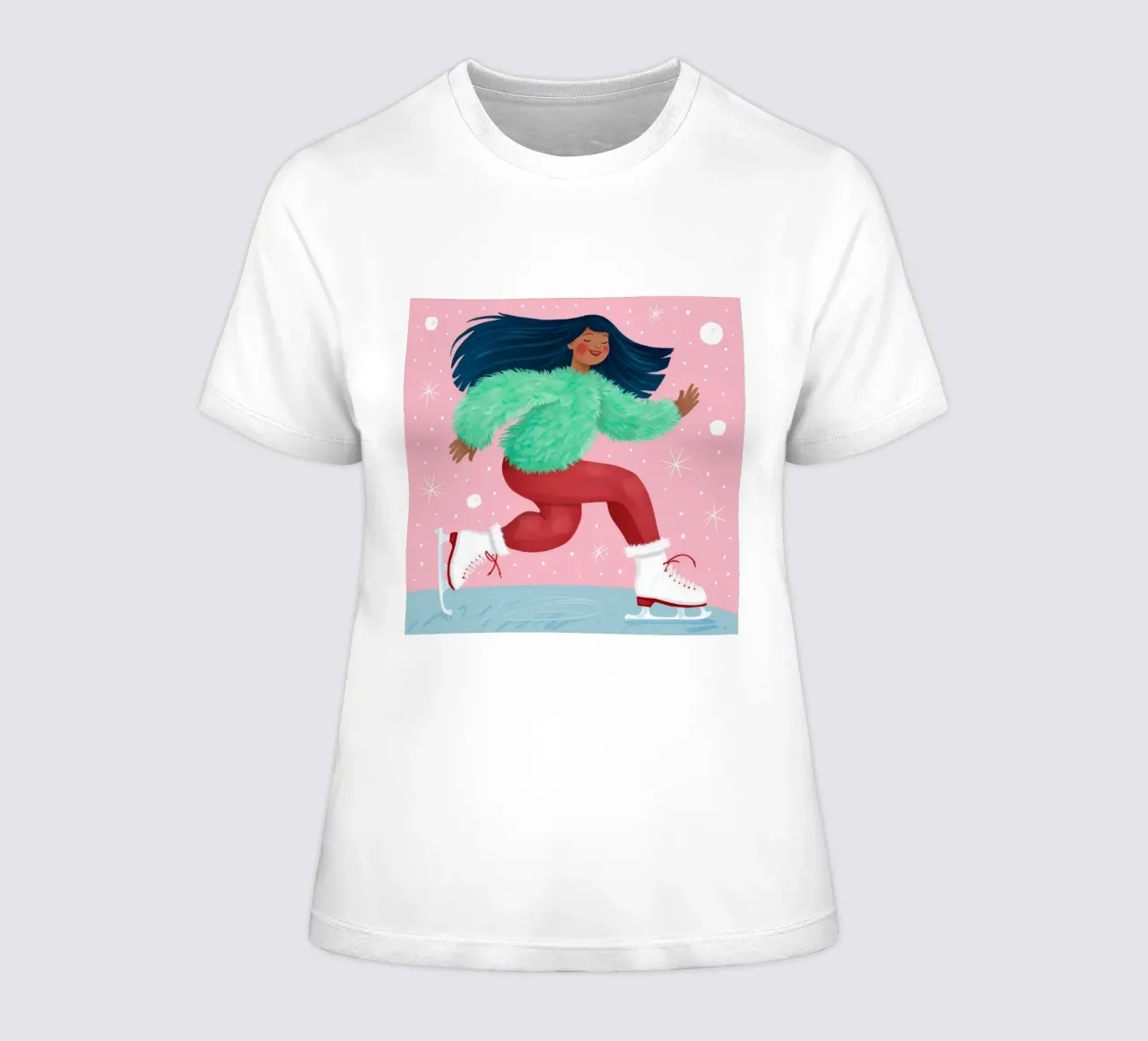 Scivolare con gioia in inverno t-shirt da donna da Ivory Frame