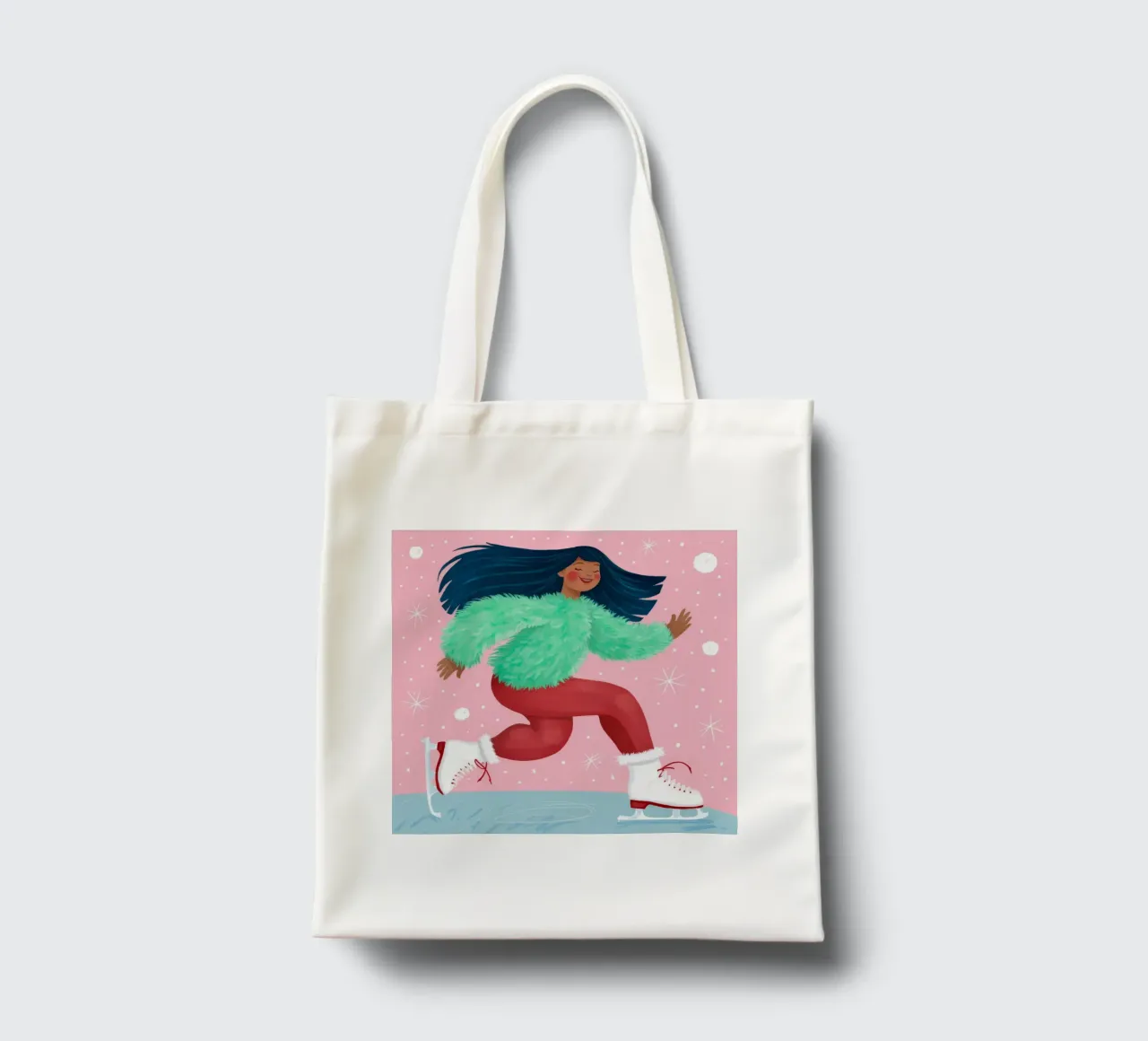 Scivolare con gioia in inverno borsa in juta da Ivory Frame