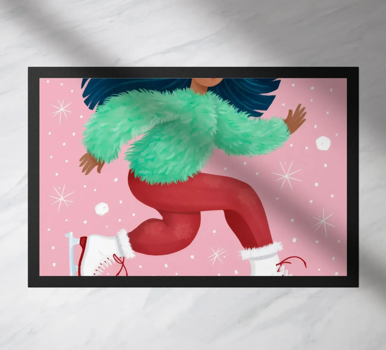 Scivolare con gioia in inverno zerbino da Ivory Frame