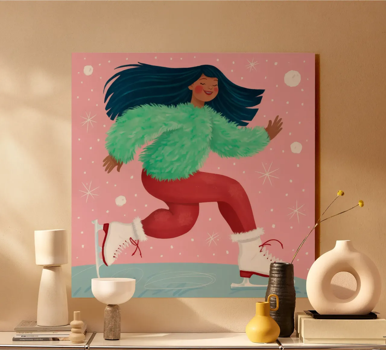 Scivolare con gioia in inverno plexiglass da Ivory Frame