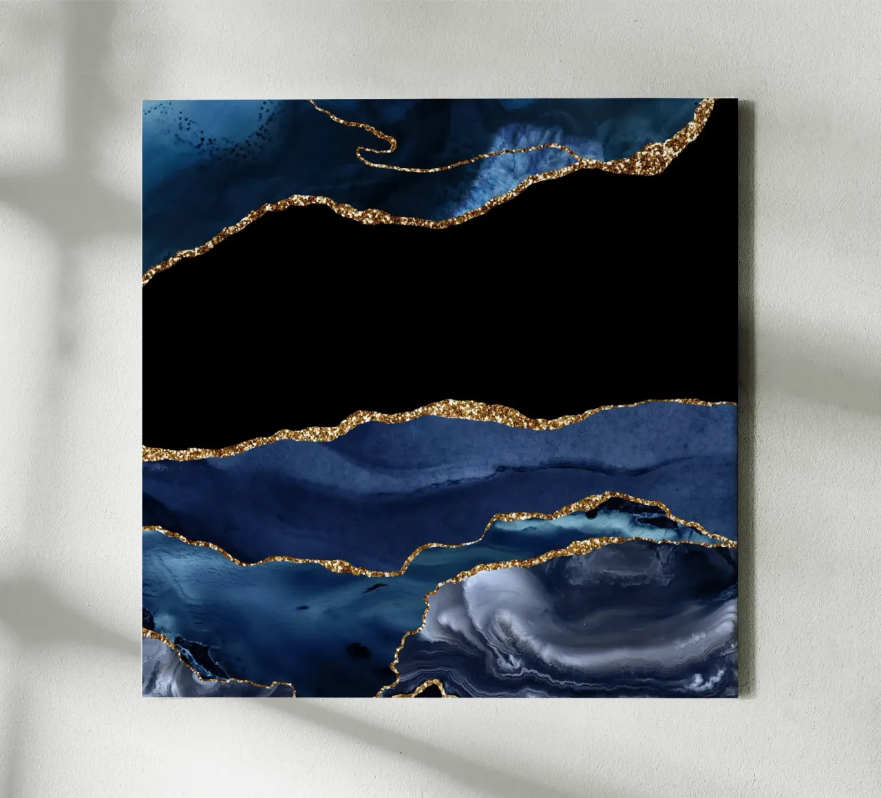 Navy & Gold Agate Texture 16 canvas by Gemstone Textures