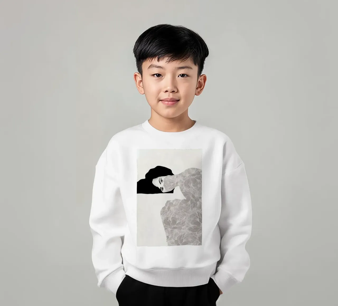 Peonies in Lockdown kids sweatshirt by Ramona Russu