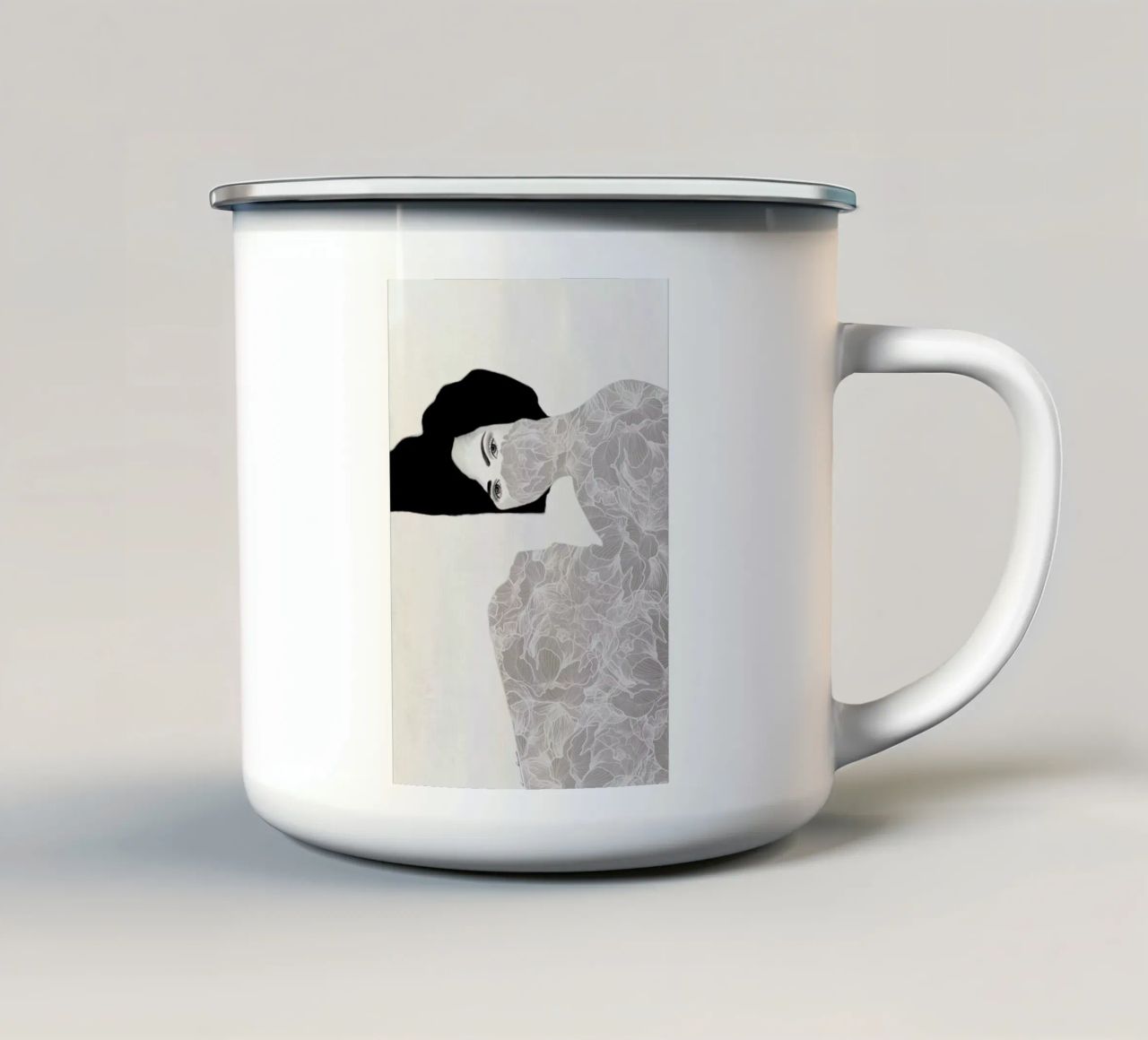 Peonies in Lockdown tazza in smalto da Ramona Russu