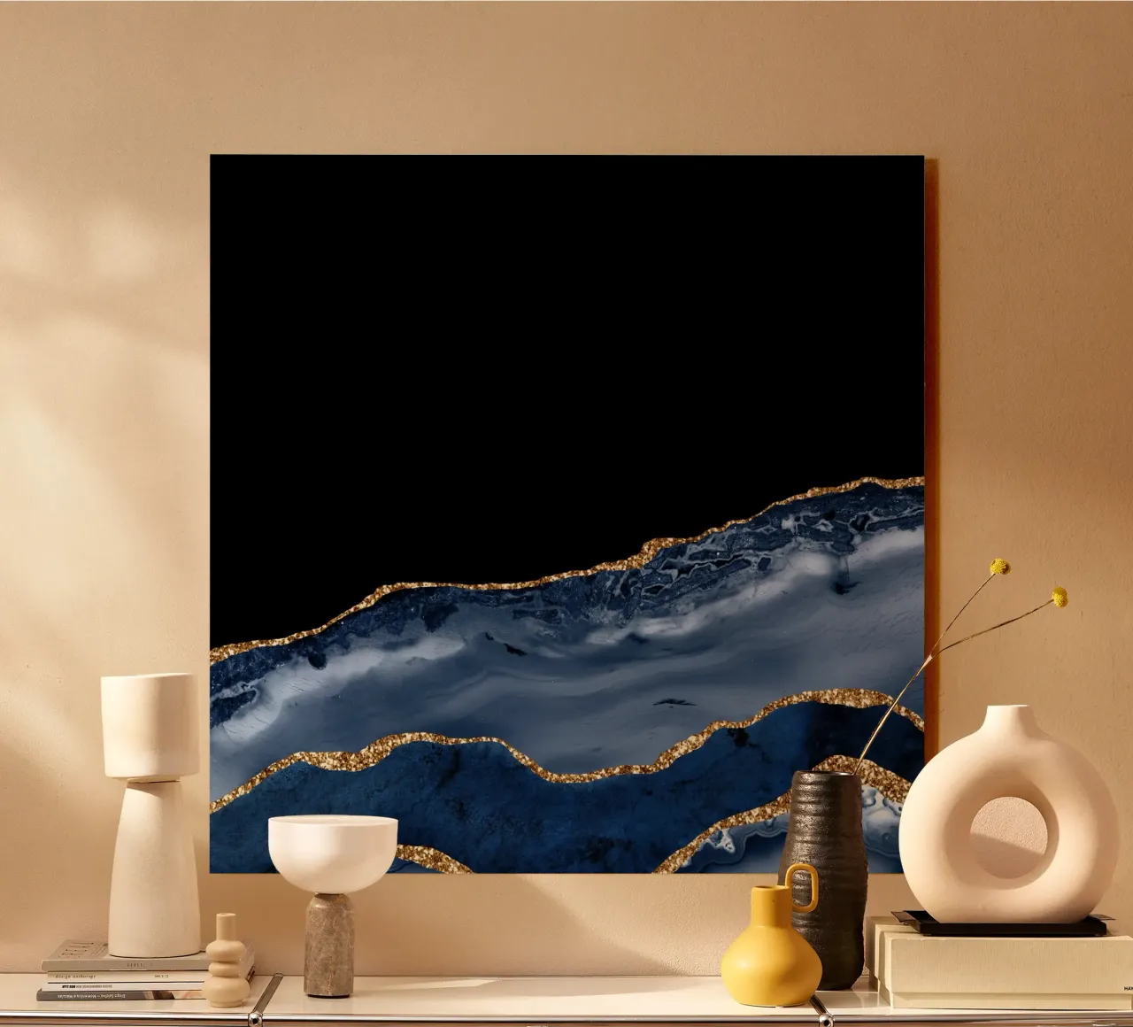 Texture agata marina e oro 17 alluminio dibond da Gemstone Textures
