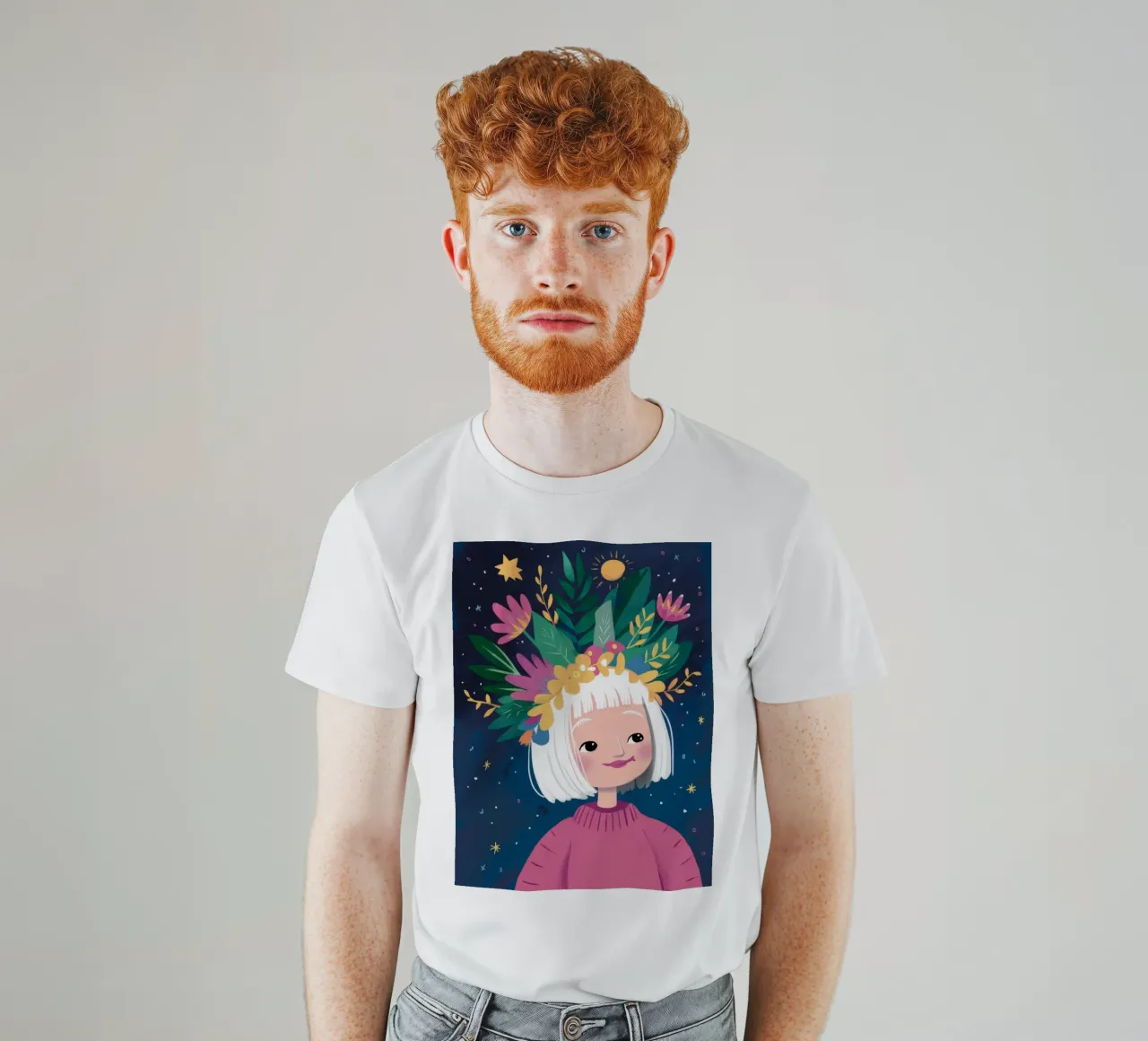 Floral Crown Delight T-Shirt von Ivory Frame