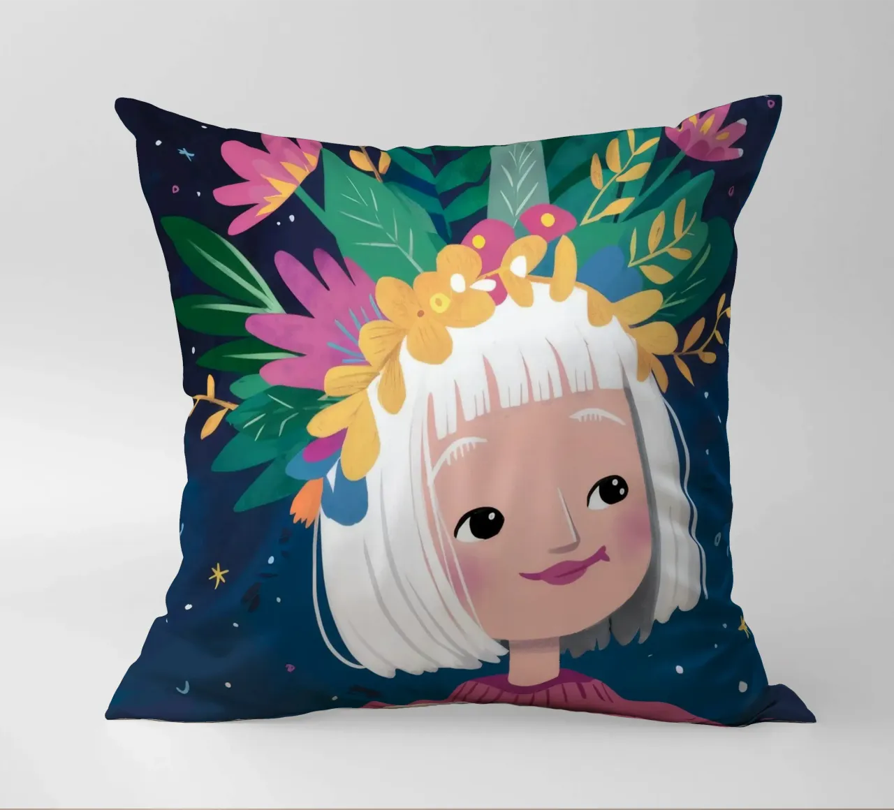 Floral Crown Delight decorative cushion by Ivory Frame