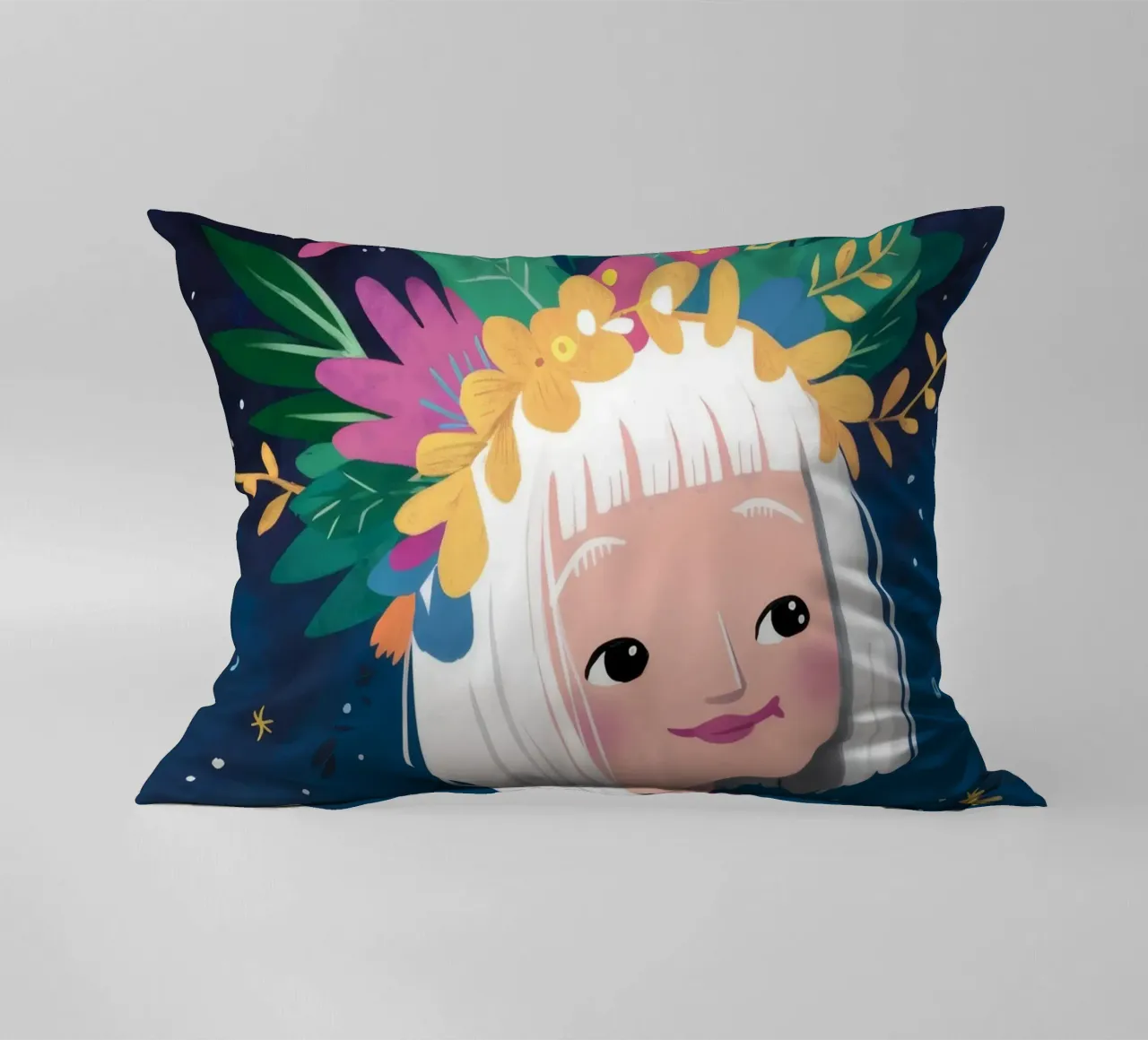 Floral Crown Delight decorative cushion by Ivory Frame