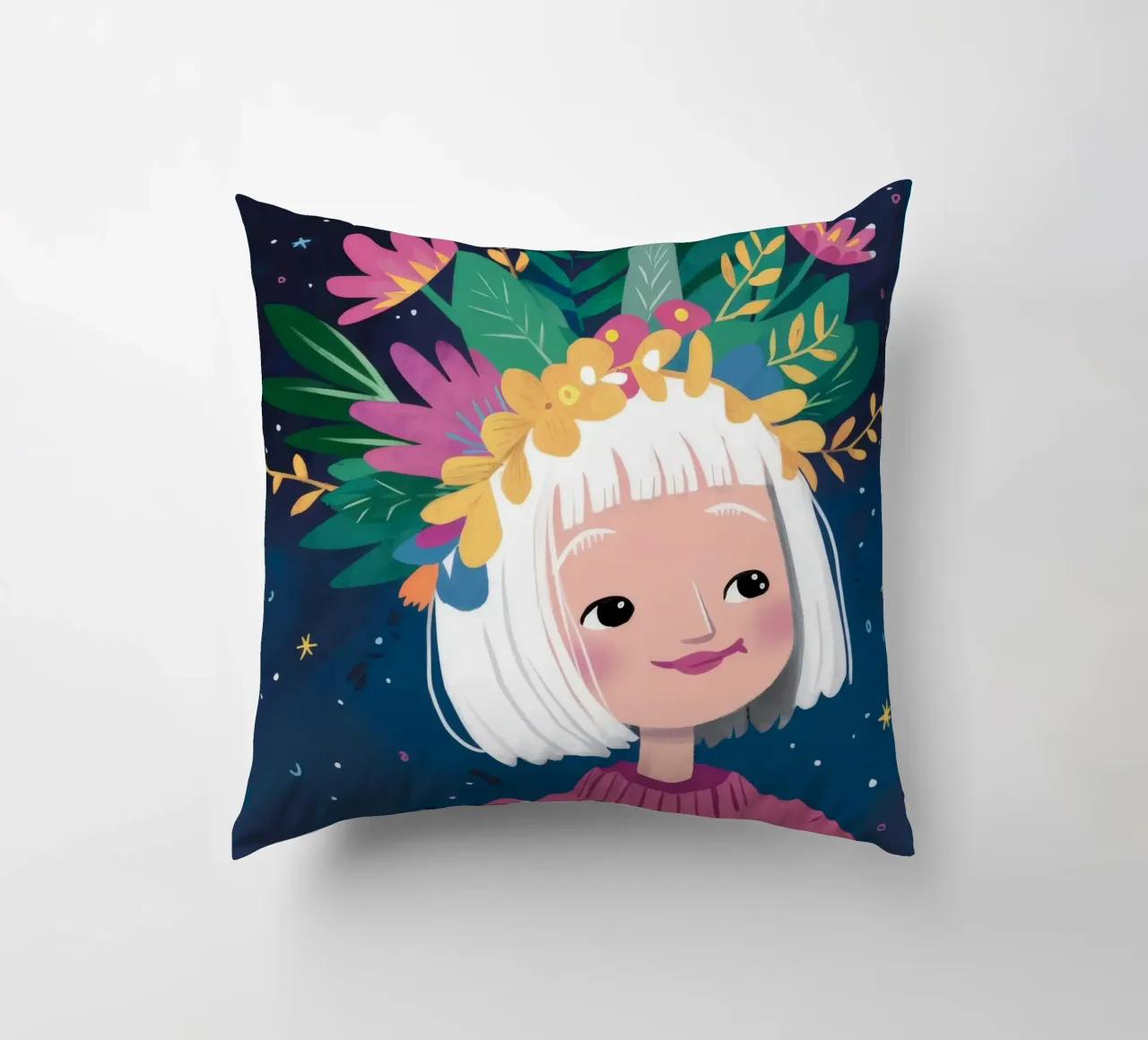 Floral Crown Delight decorative cushion by Ivory Frame