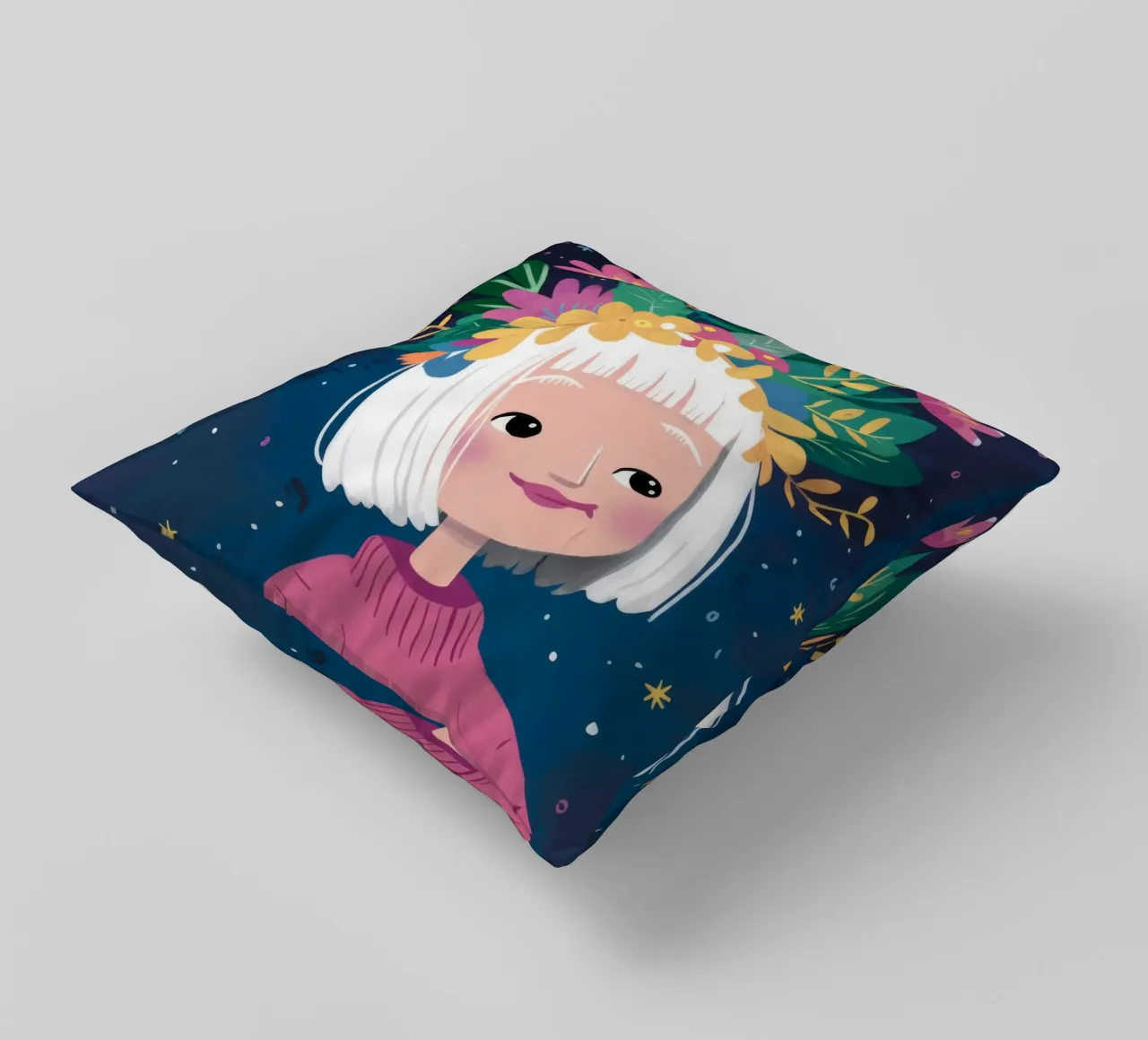 Floral Crown Delight decorative cushion by Ivory Frame