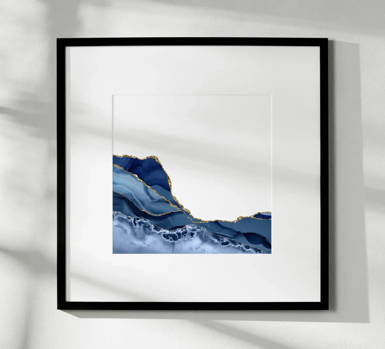 Texture agata marina e oro 19 poster con telaio in plastica da Gemstone Textures