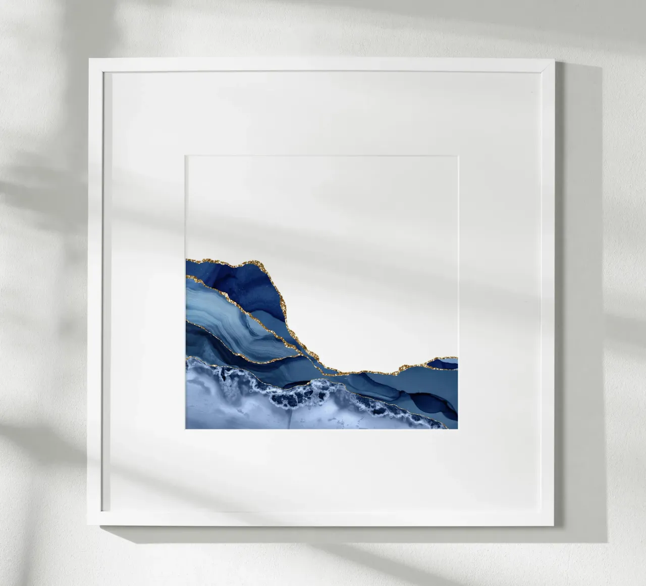 Texture agata marina e oro 19 poster con telaio in plastica da Gemstone Textures