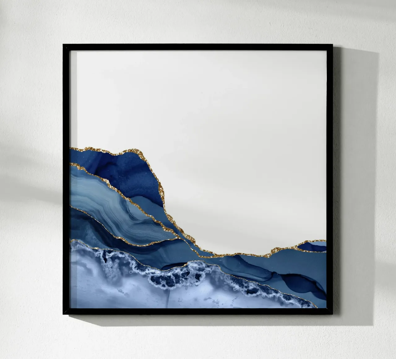 Texture agata marina e oro 19 poster con telaio in plastica da Gemstone Textures