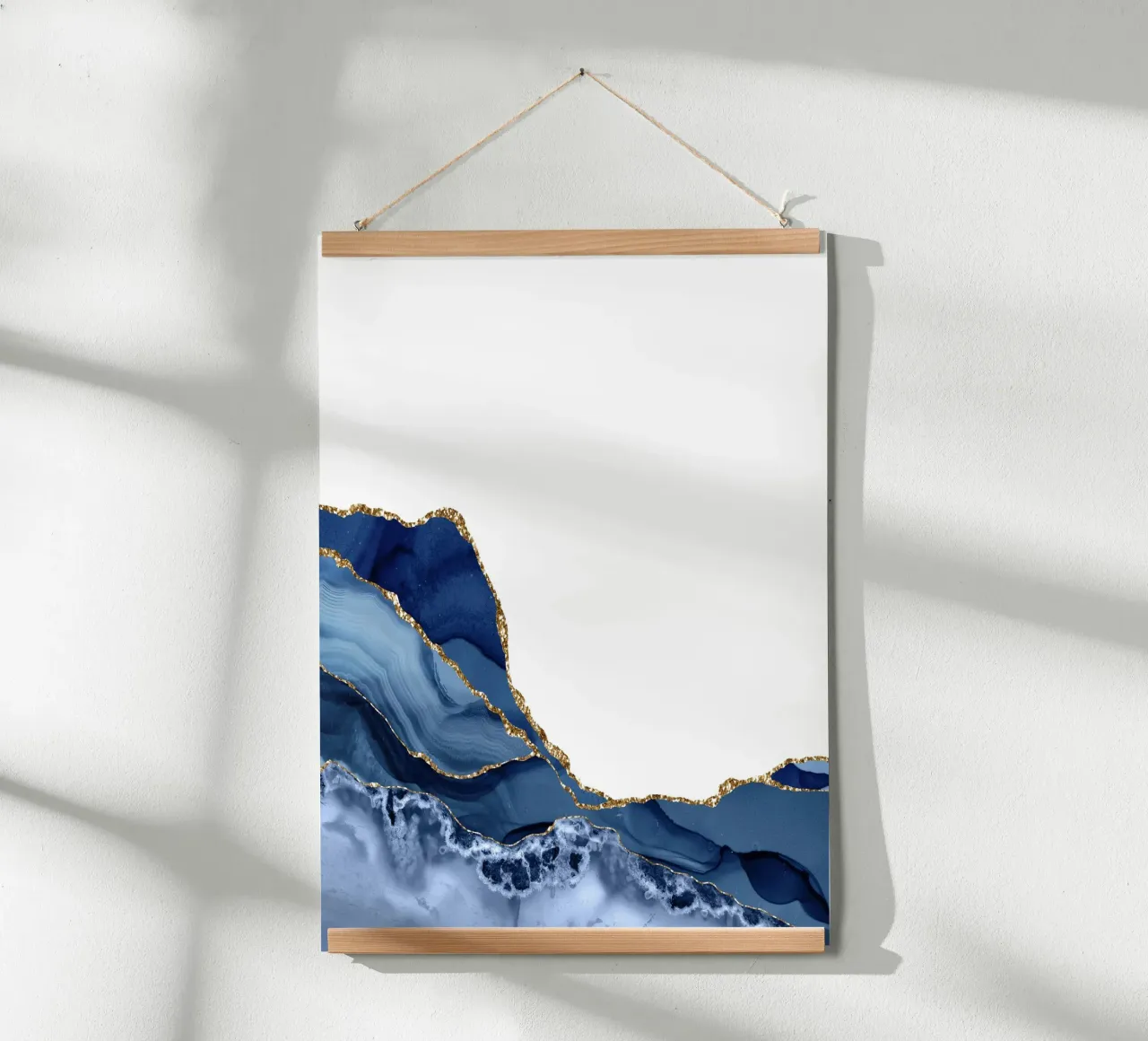 Texture agata marina e oro 19 poster con telaio in plastica da Gemstone Textures