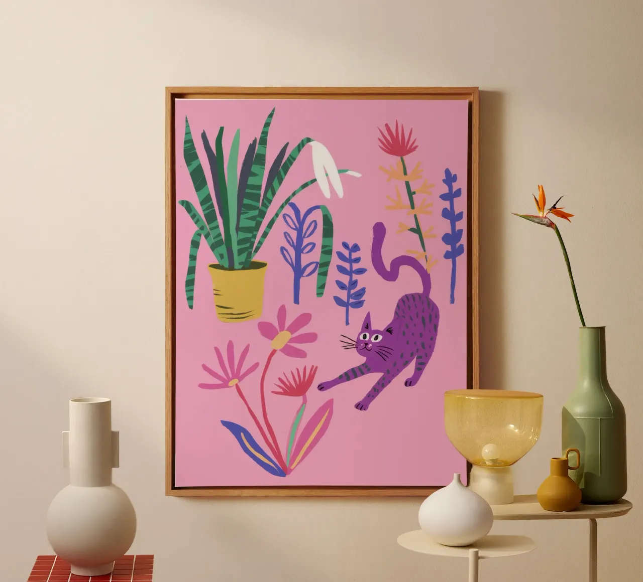 Whimsical Botanical Elegance canvas by Ivory Frame