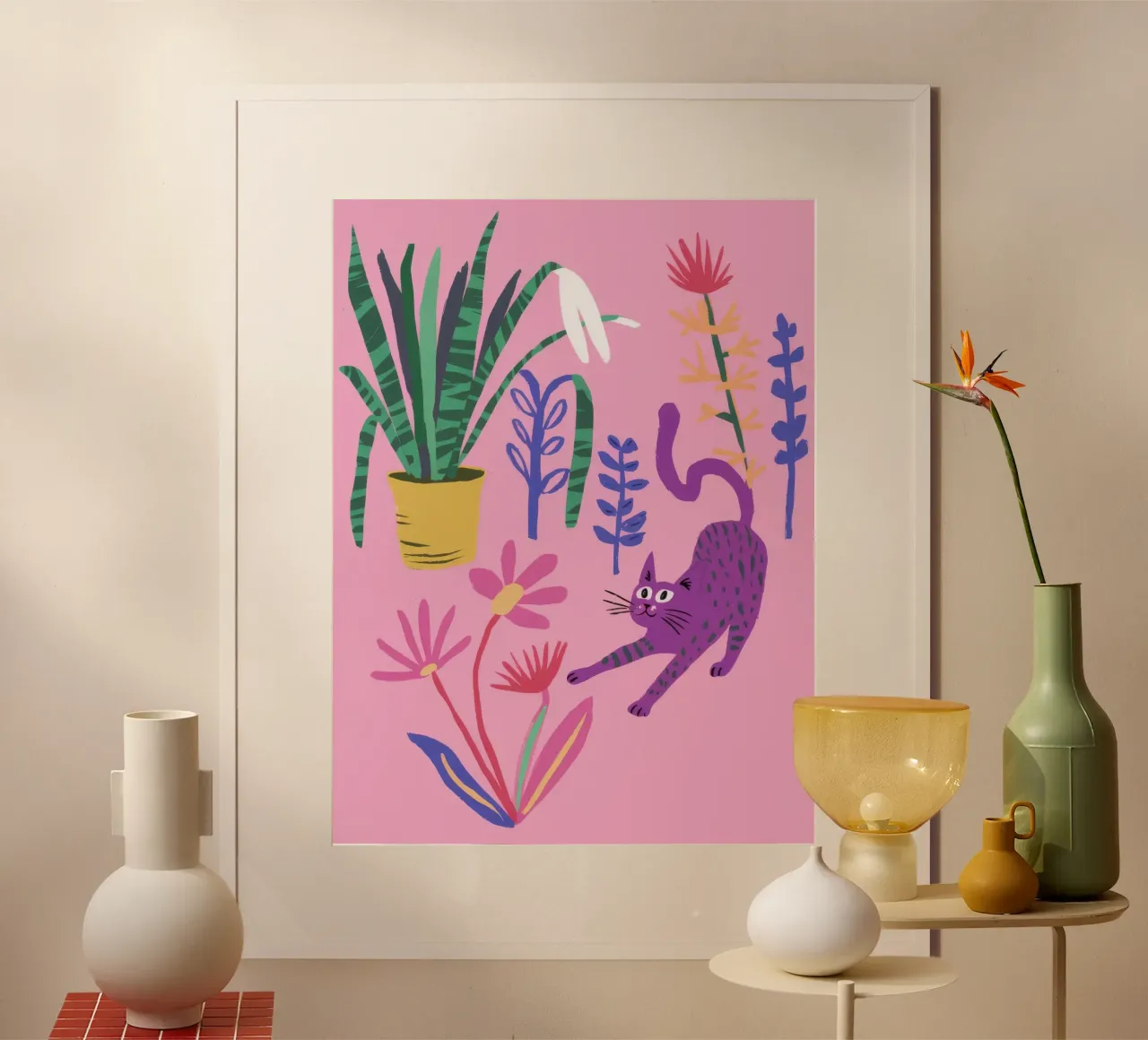 Eleganza botanica stravagante poster con telaio in plastica da Ivory Frame