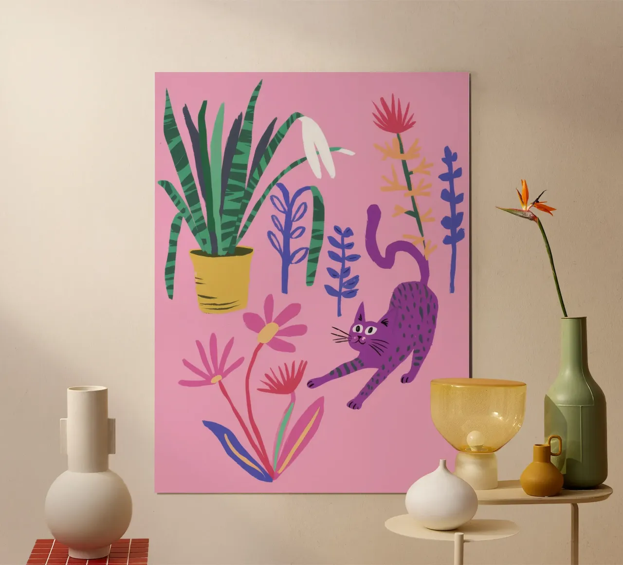 Eleganza botanica stravagante poster con telaio in plastica da Ivory Frame