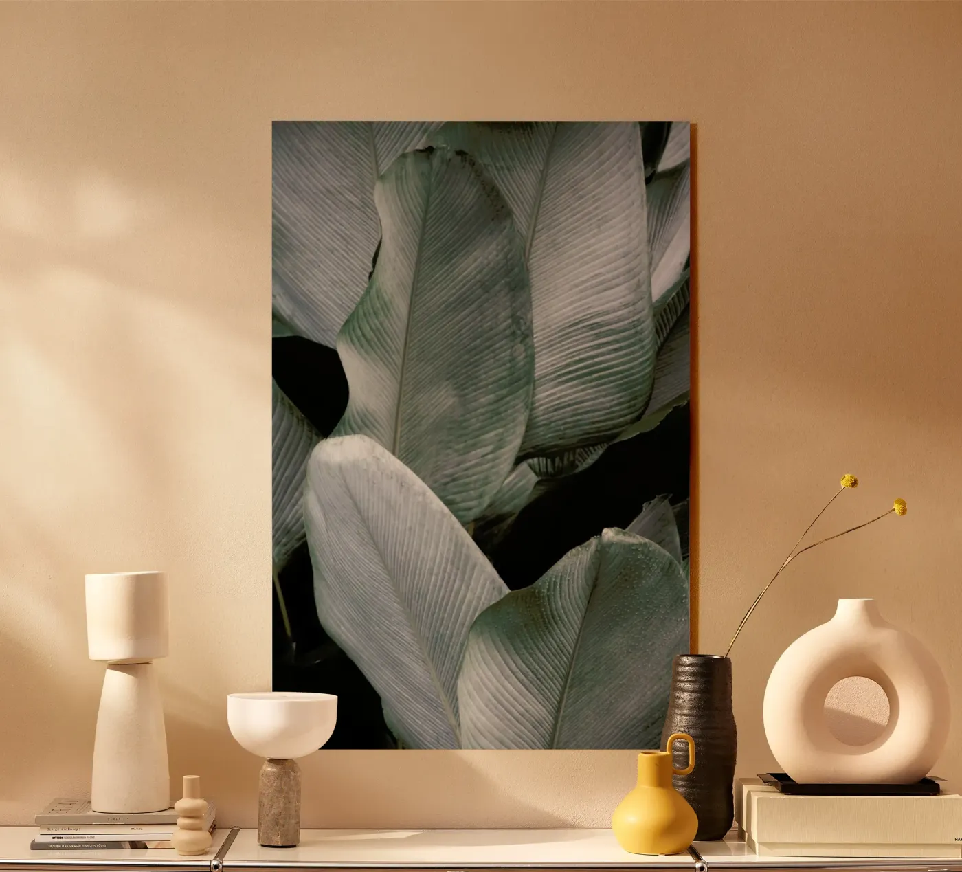 Tropical Silver Leafs acrylic glass by Studio Nahili