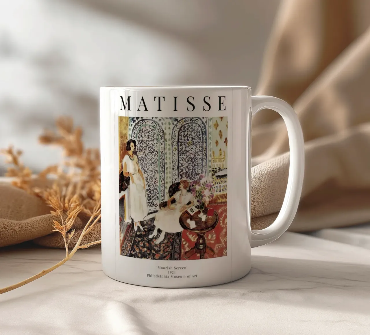 Henri Matisse - Paravento moresco - Mostra tazza in ceramica da Perdana shop