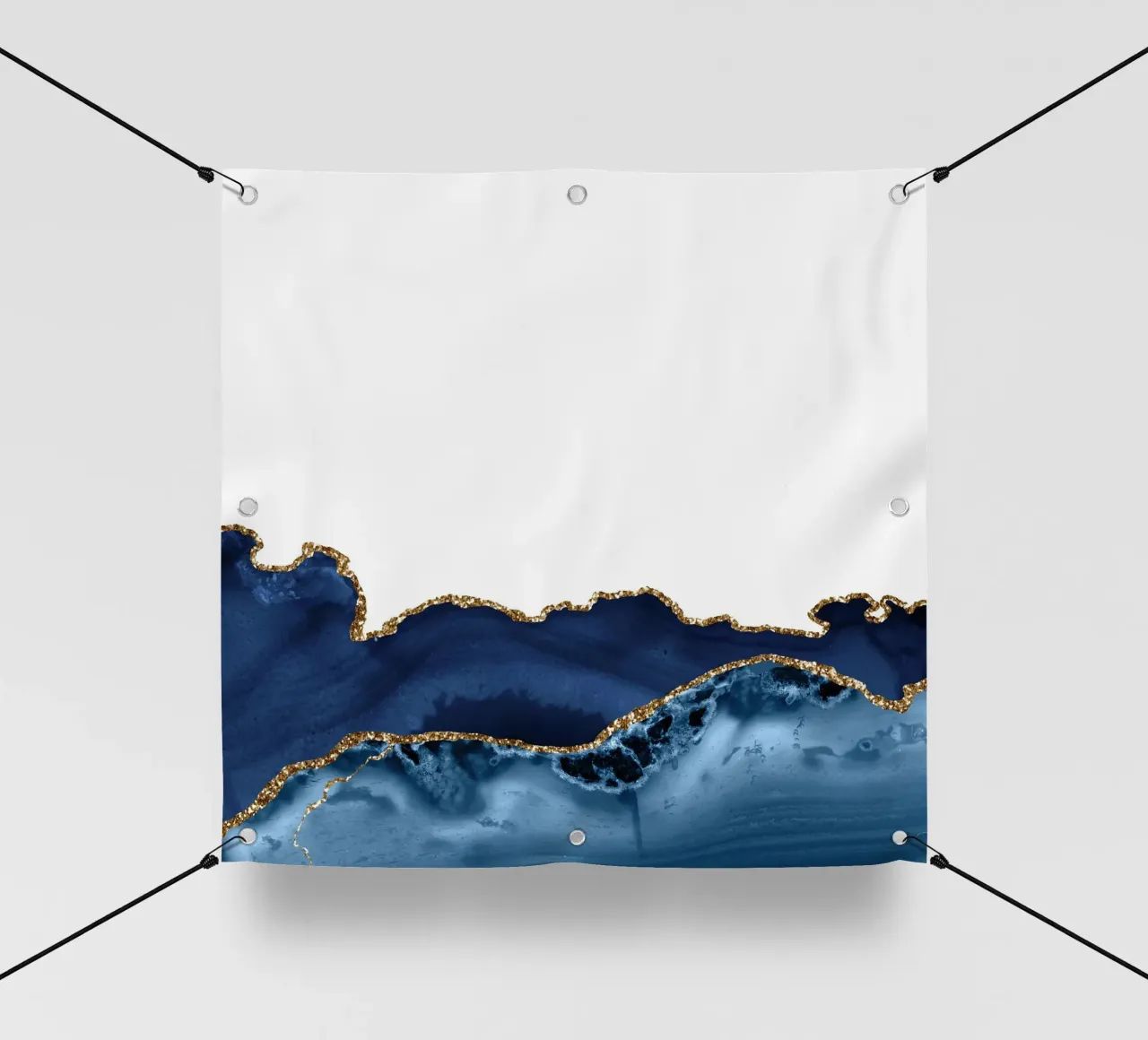 Navy & Gold Agate Texture 26 pvc cover by Gemstone Textures