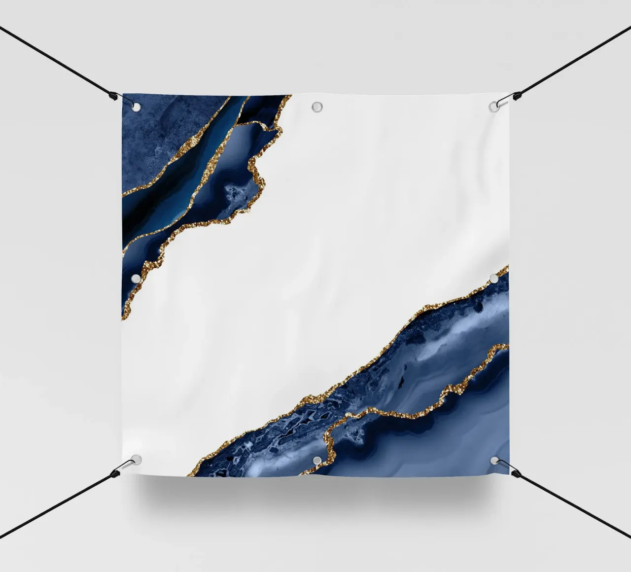 Navy & Gold Agate Texture 27 pvc cover by Gemstone Textures