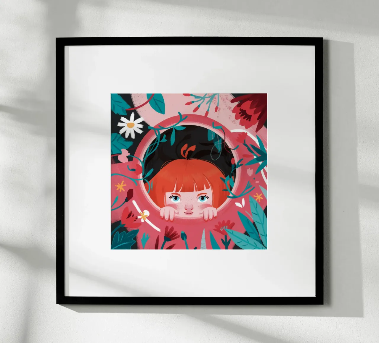 Curiosa meraviglia floreale poster con telaio in alluminio da Ivory Frame