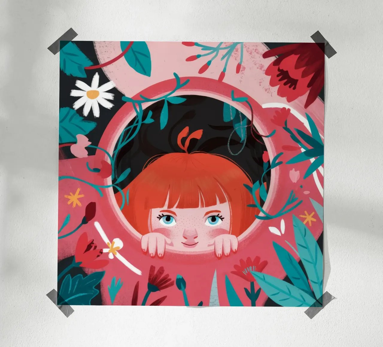 Curiosa meraviglia floreale poster con telaio in alluminio da Ivory Frame