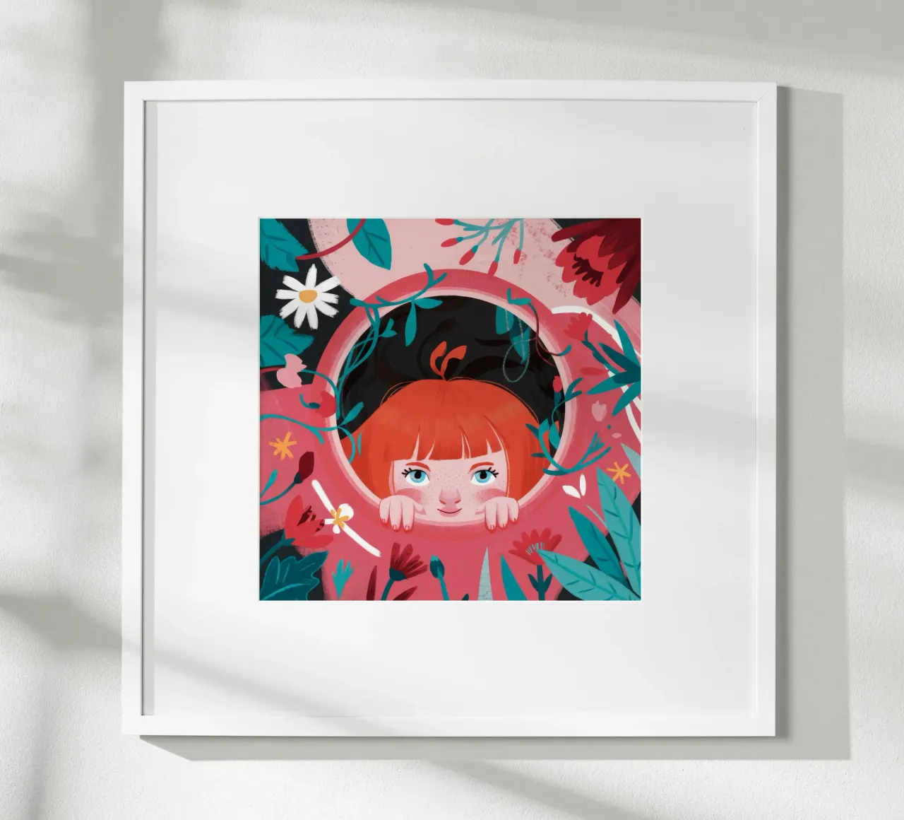 Curiosa meraviglia floreale poster con telaio in alluminio da Ivory Frame