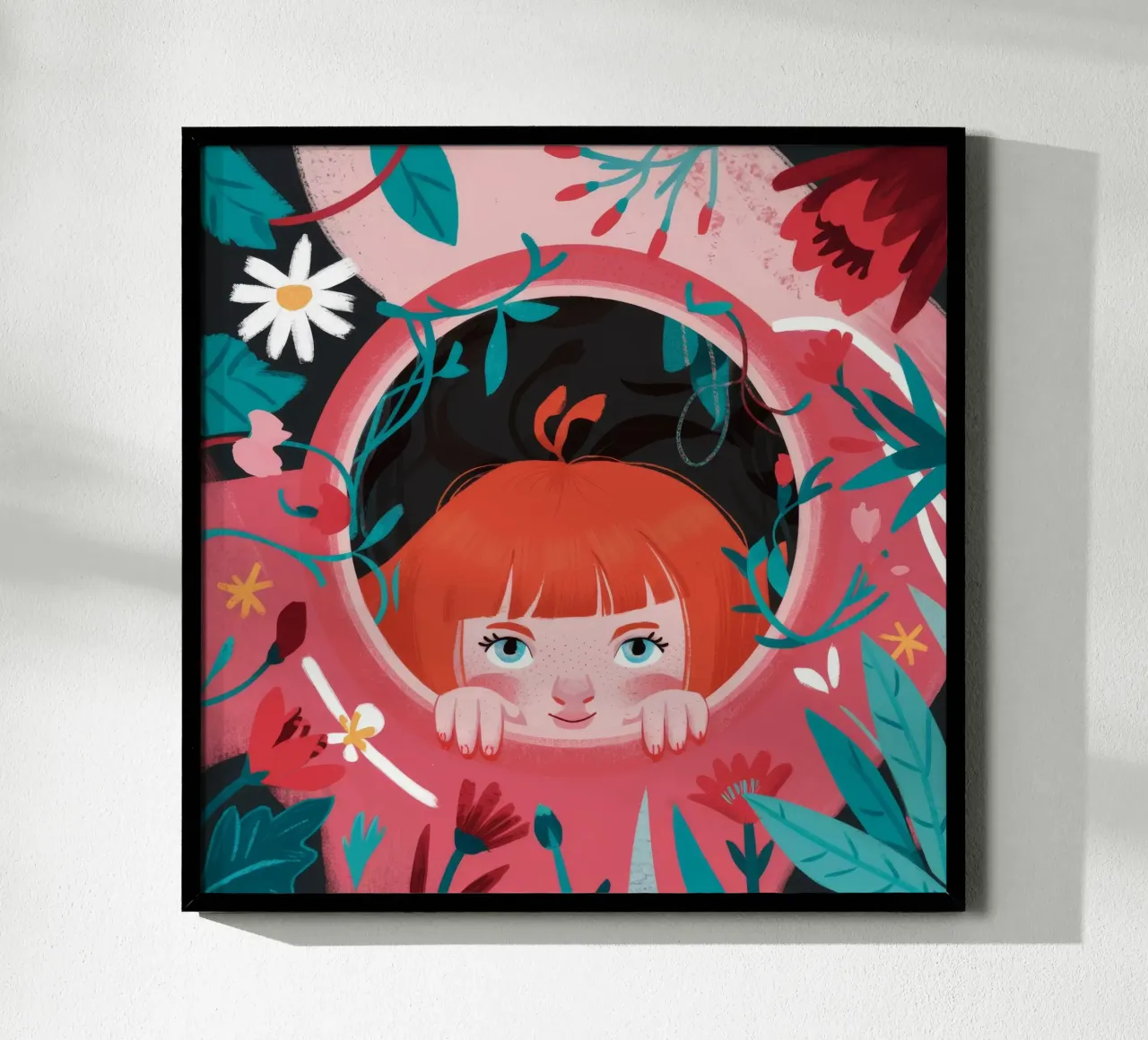 Curiosa meraviglia floreale poster con telaio in alluminio da Ivory Frame