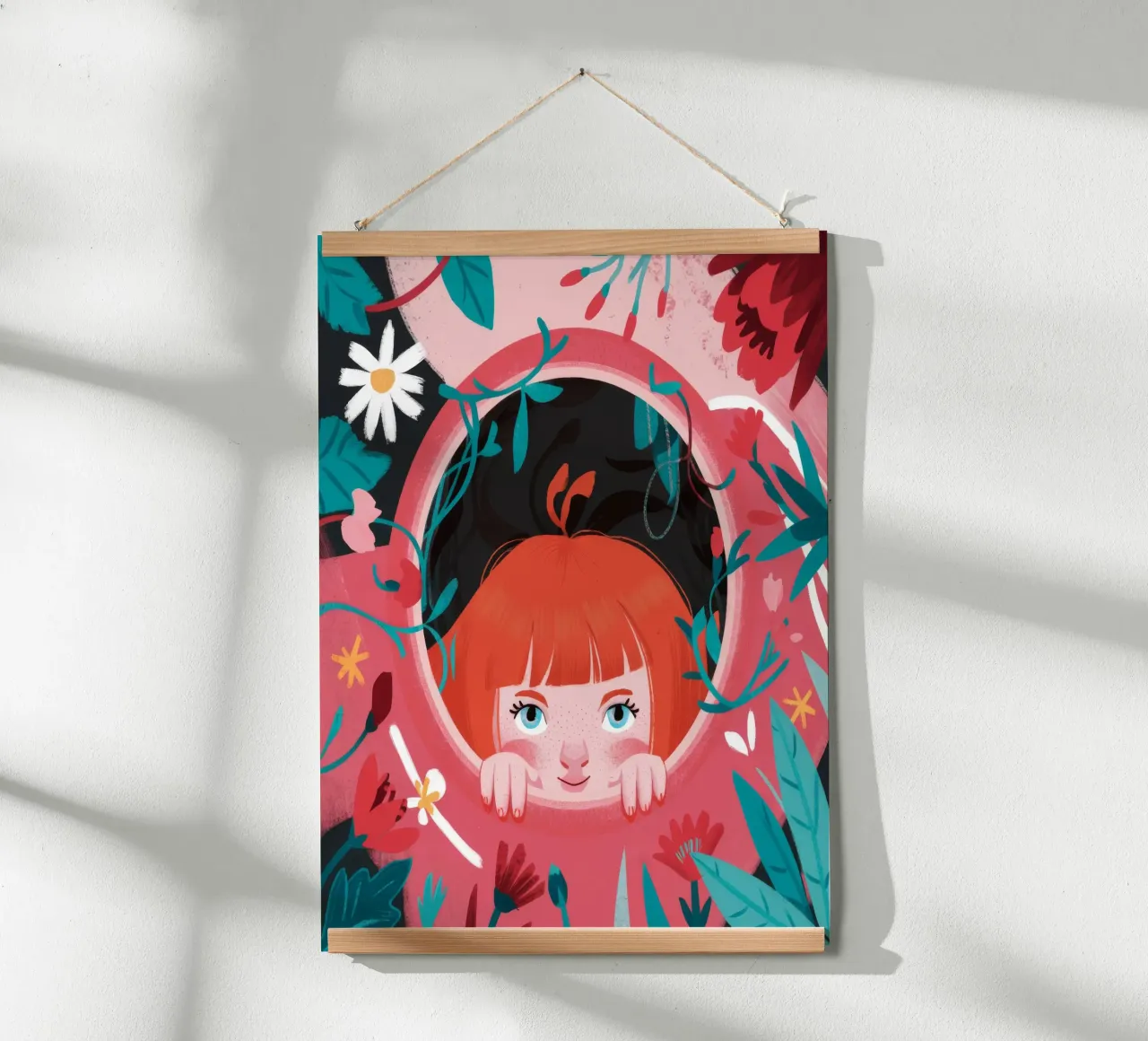 Curiosa meraviglia floreale poster con telaio in alluminio da Ivory Frame