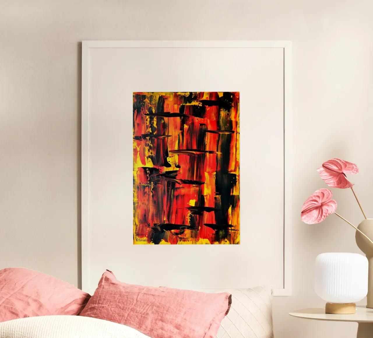 FIRE NIGHT poster da Thierry Vobmann Abstract painting