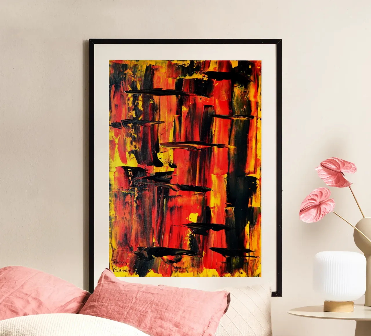 FIRE NIGHT poster da Thierry Vobmann Abstract painting