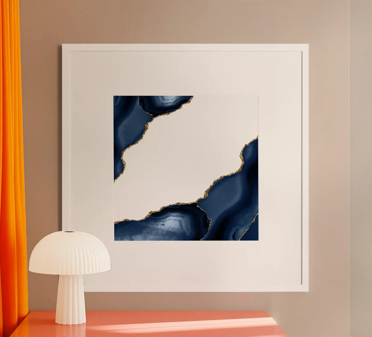 Texture agata marina e oro 30 poster con telaio in plastica da Gemstone Textures