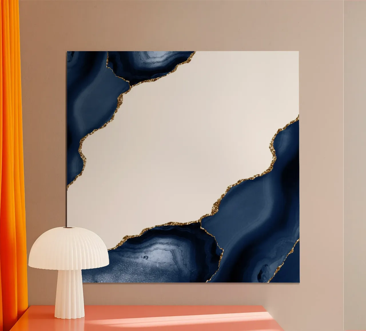Texture agata marina e oro 30 poster con telaio in plastica da Gemstone Textures