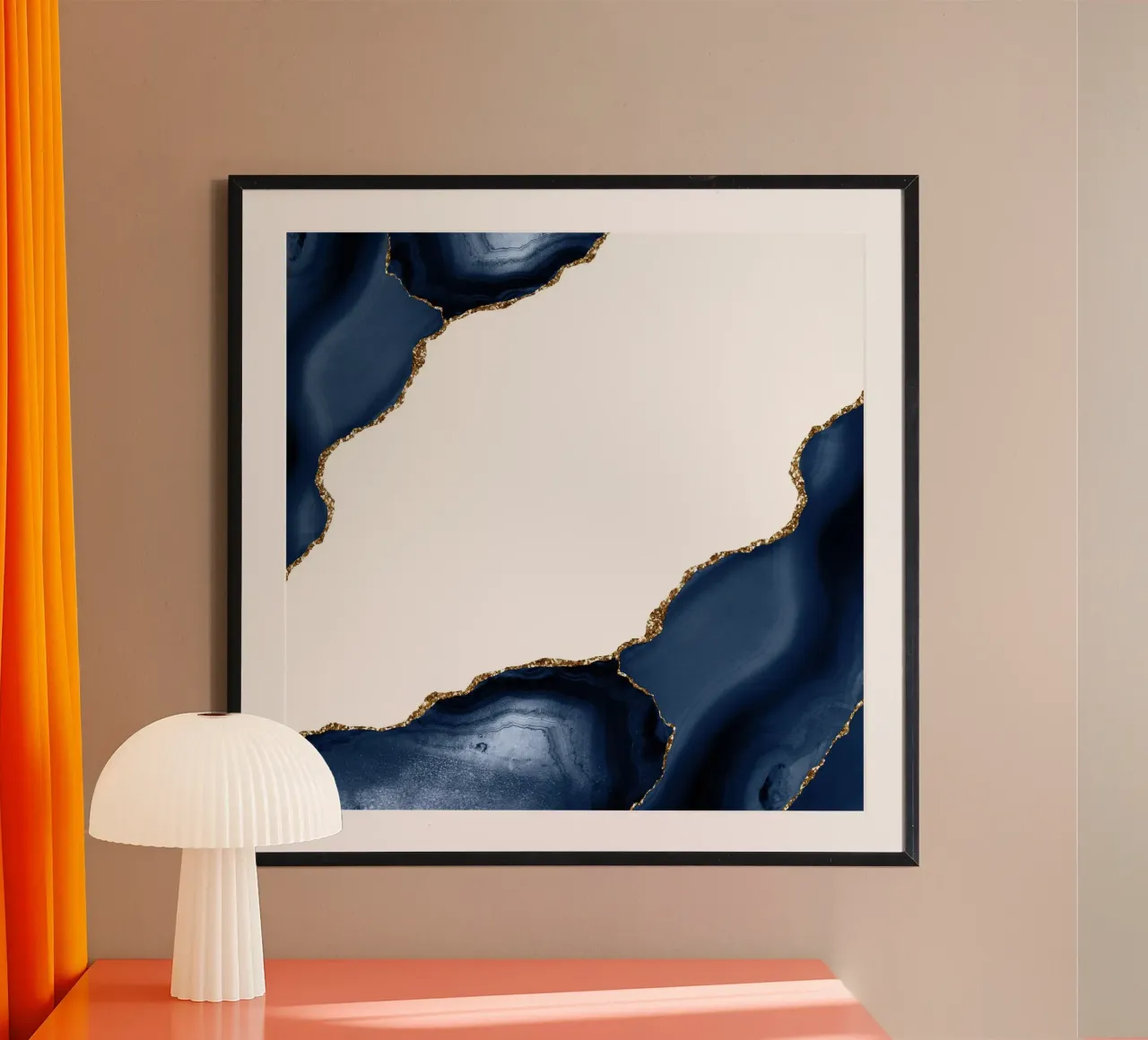 Texture agata marina e oro 30 poster con telaio in plastica da Gemstone Textures