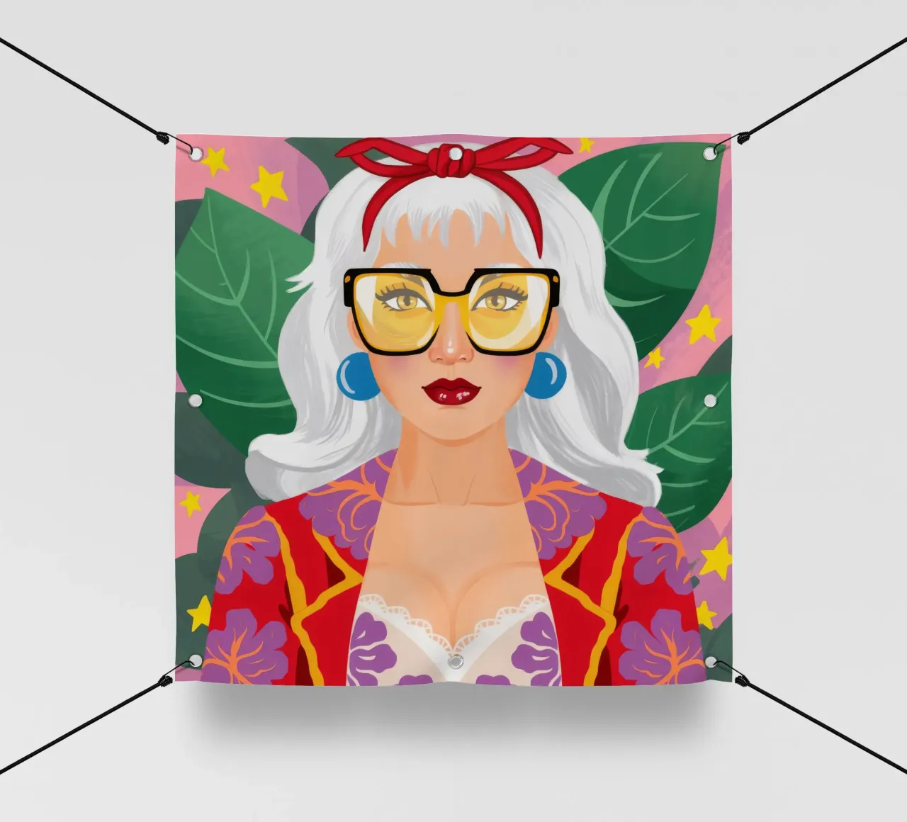 Maestà della foglia regale telo in pvc da Ivory Frame