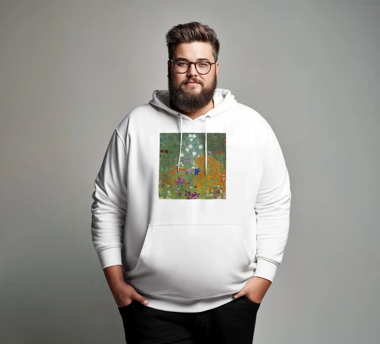 Gustav Klimt Bauerngarten, 1907 opera originale felpa con cappuccio da 50 masterpieces
