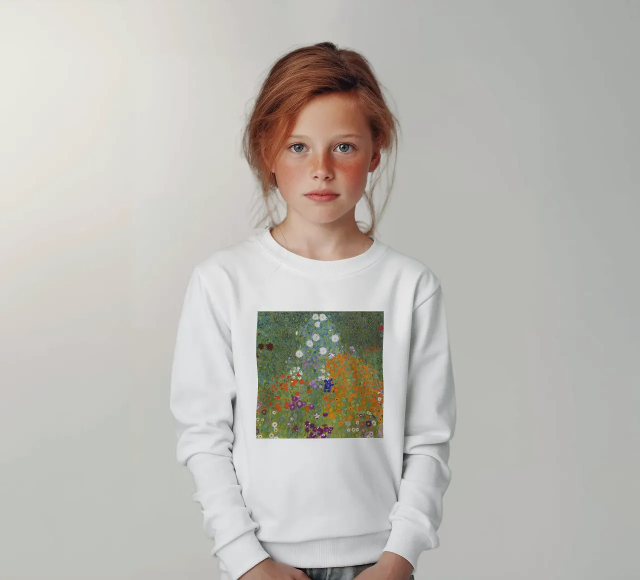 Gustav Klimt Bauerngarten, 1907 opera originale felpa bambino da 50 masterpieces