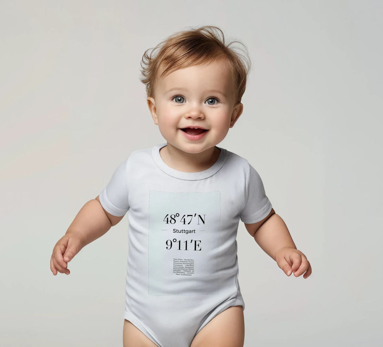 Stuttgart Kurzarm Babybody von Studio One
