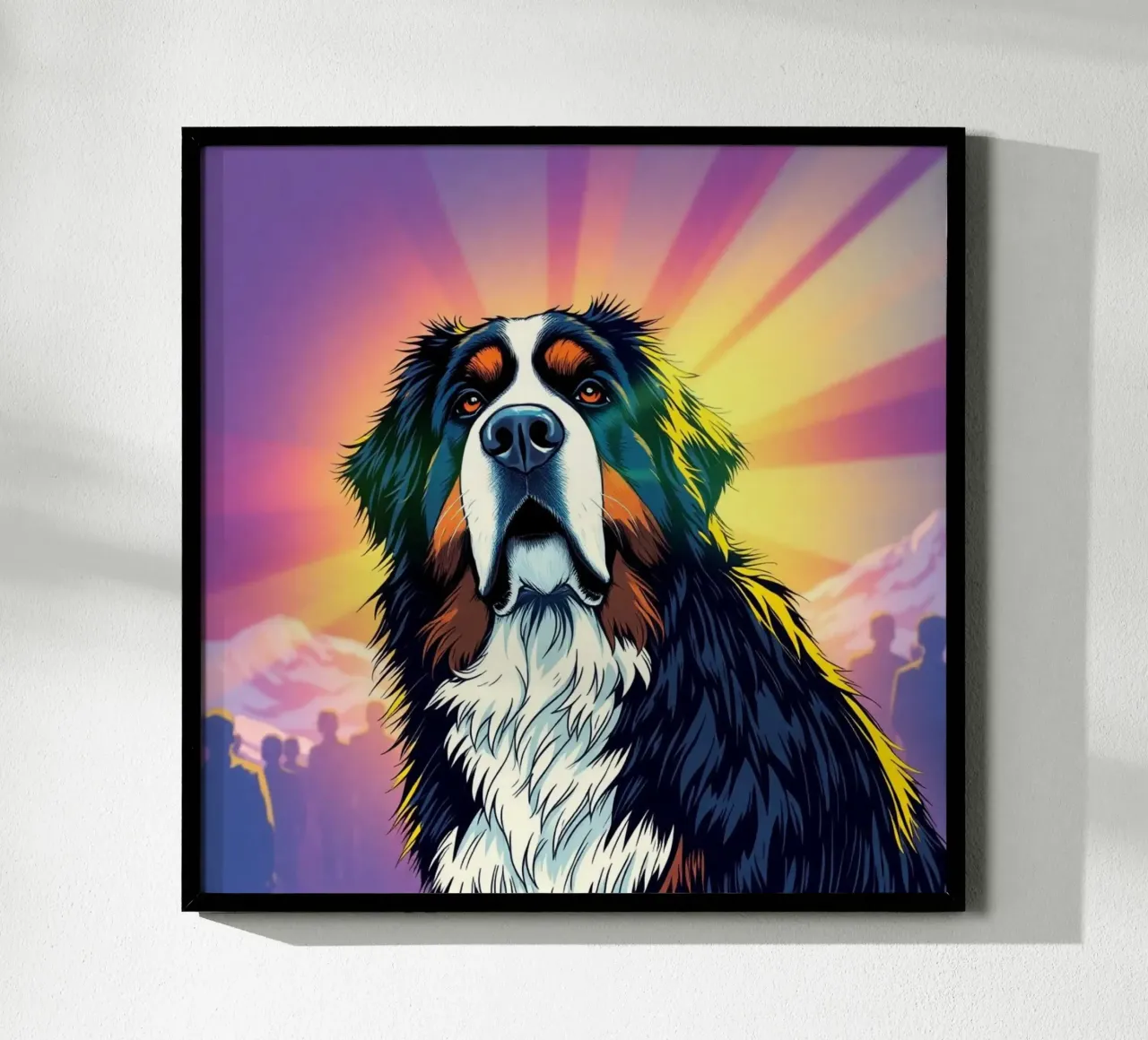 Bellissimo cane da montagna bernese #147 poster con telaio in plastica da Yumis.Beargang.and.Me